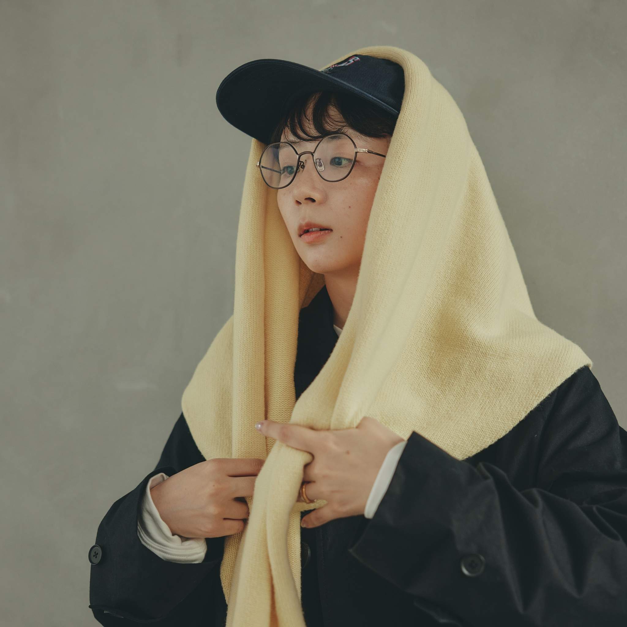 Triangle Knit Muffler kinoko. edition