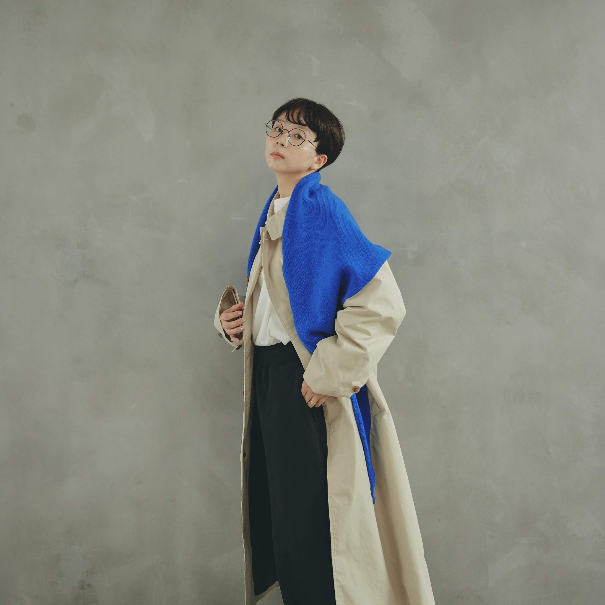 Triangle Knit Muffler kinoko. edition