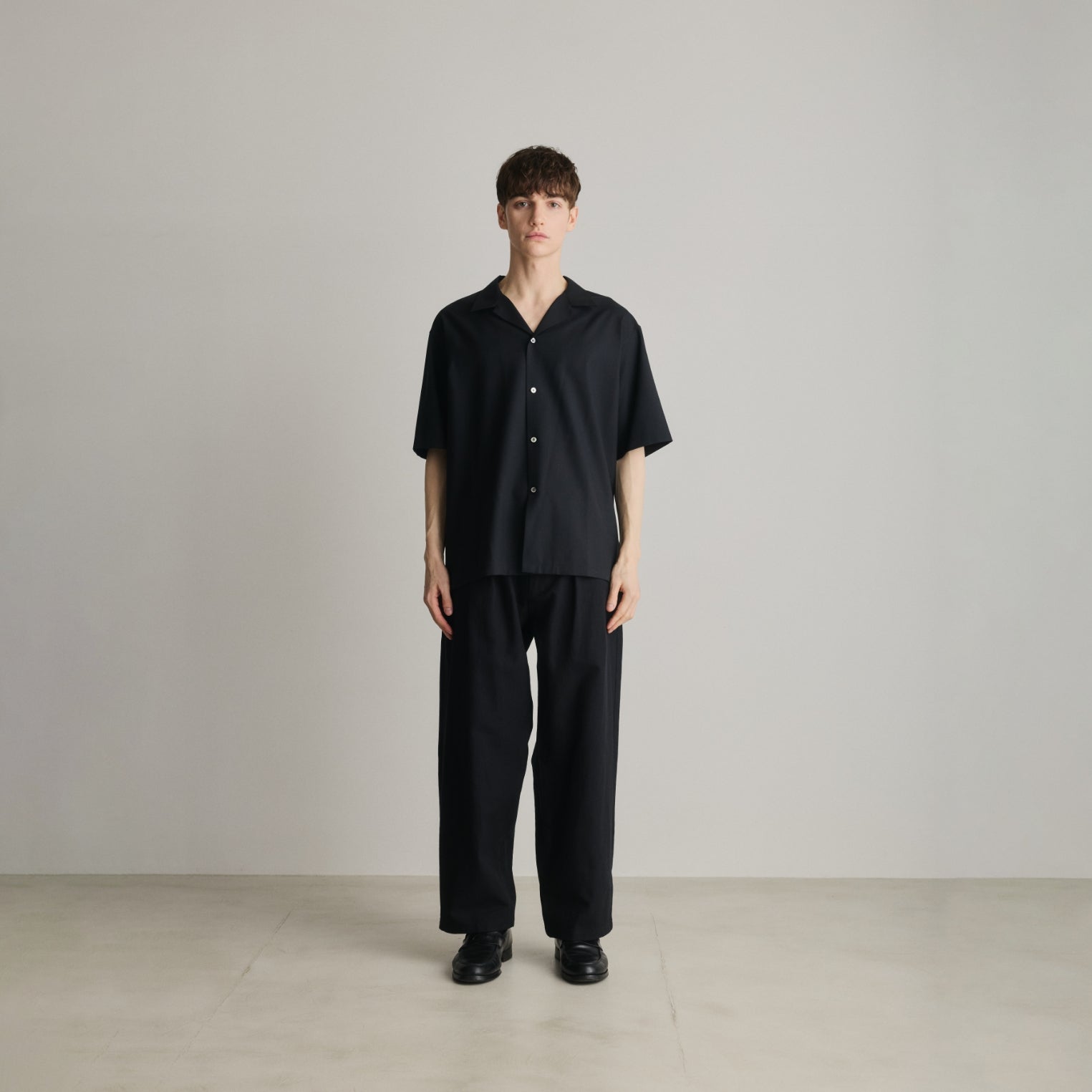 TECH WOOL OPEN COLLAR SHIRT