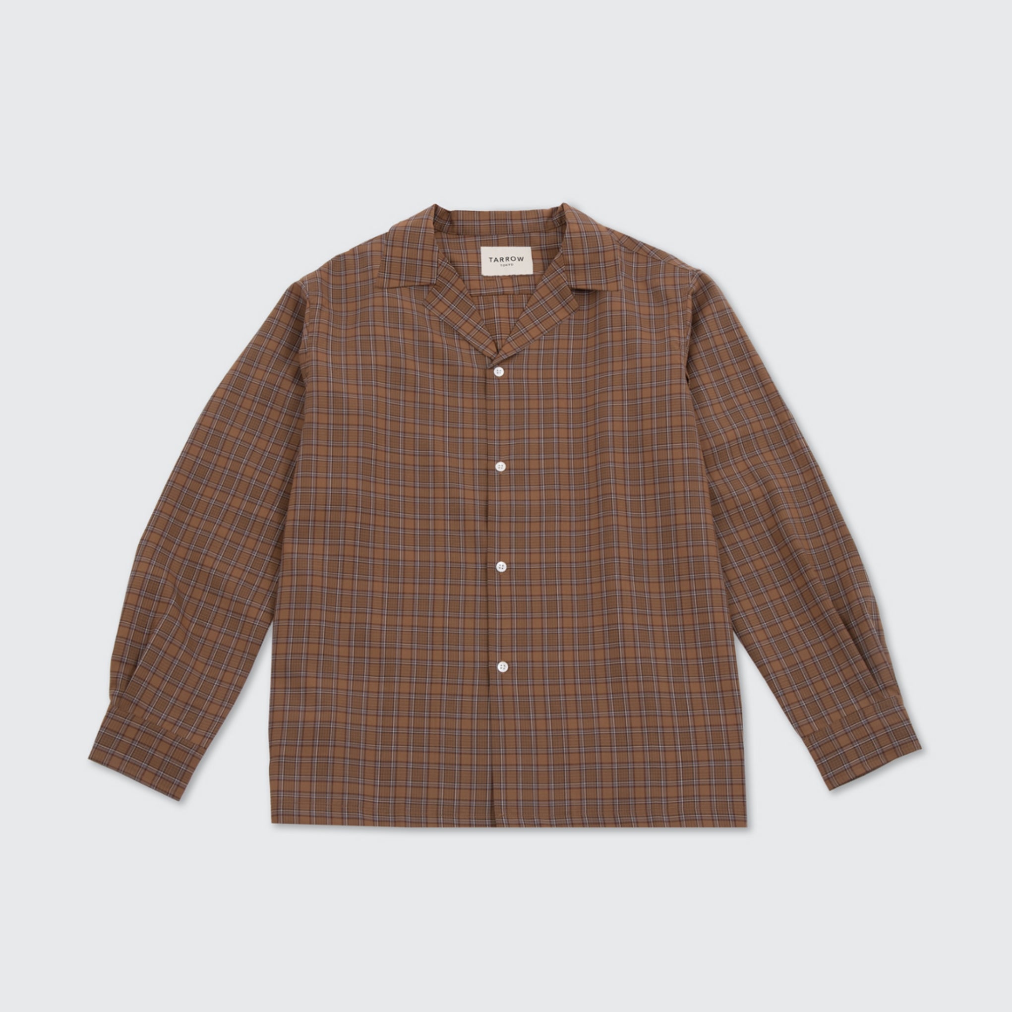 OPEN COLLAR CHECK SHIRT