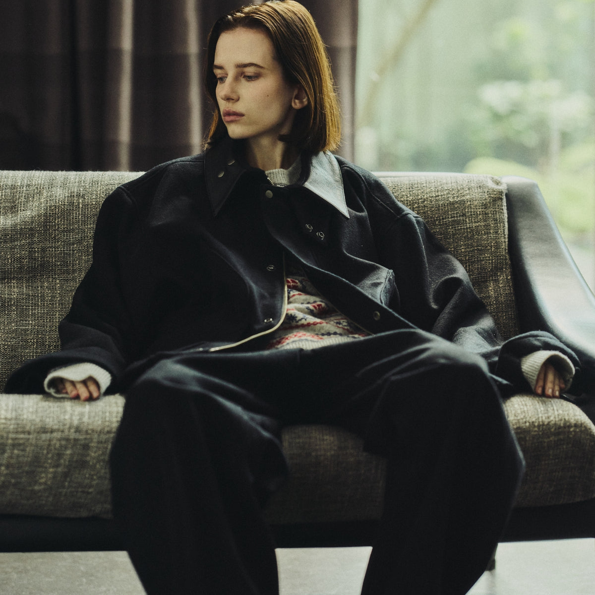 【予約商品11月中旬発送予定】本革衿 SHORT MELTON COAT