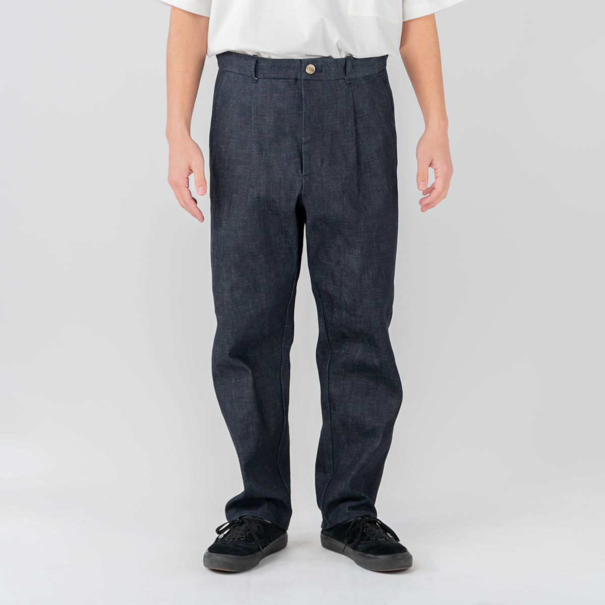 DENIM WIDE TAPERED PANTS
