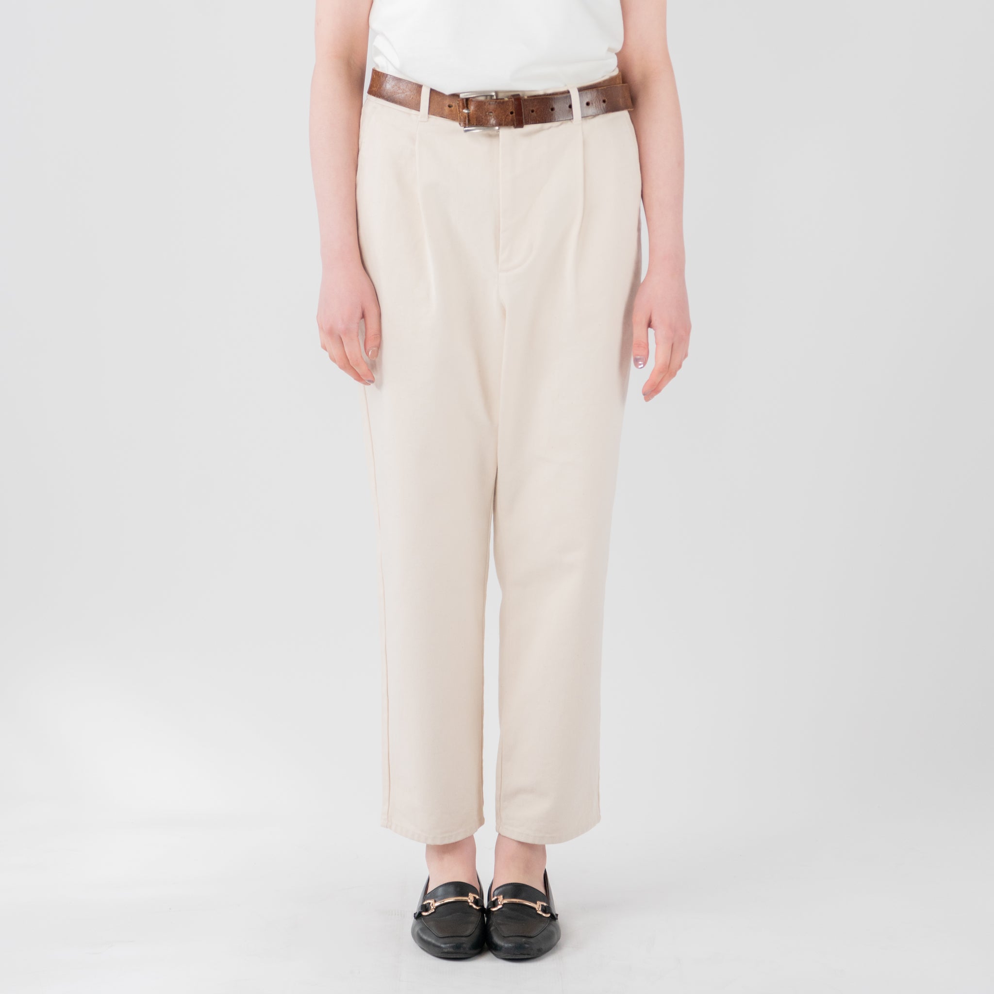 TWILL WIDE TAPERED PANTS