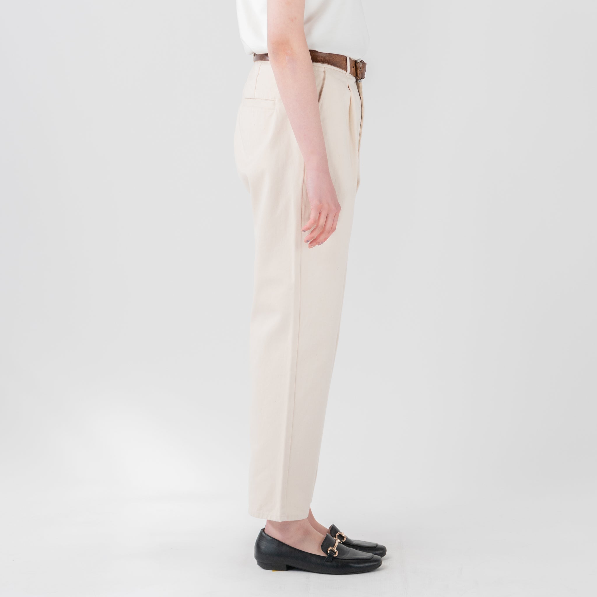 TWILL WIDE TAPERED PANTS