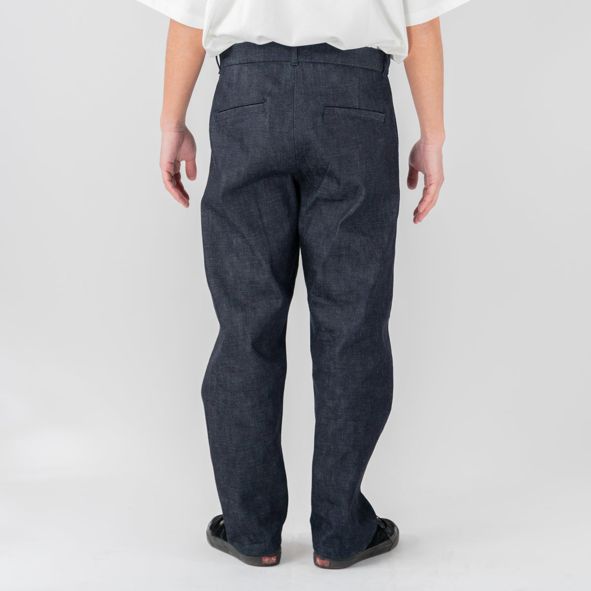 DENIM WIDE TAPERED PANTS