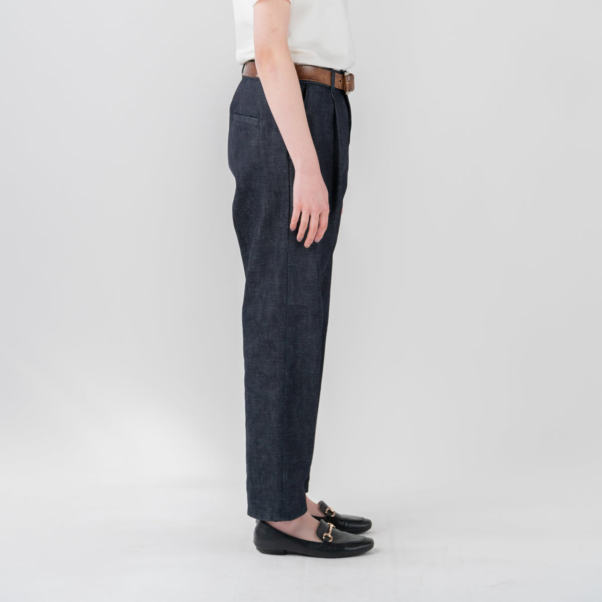 DENIM WIDE TAPERED PANTS