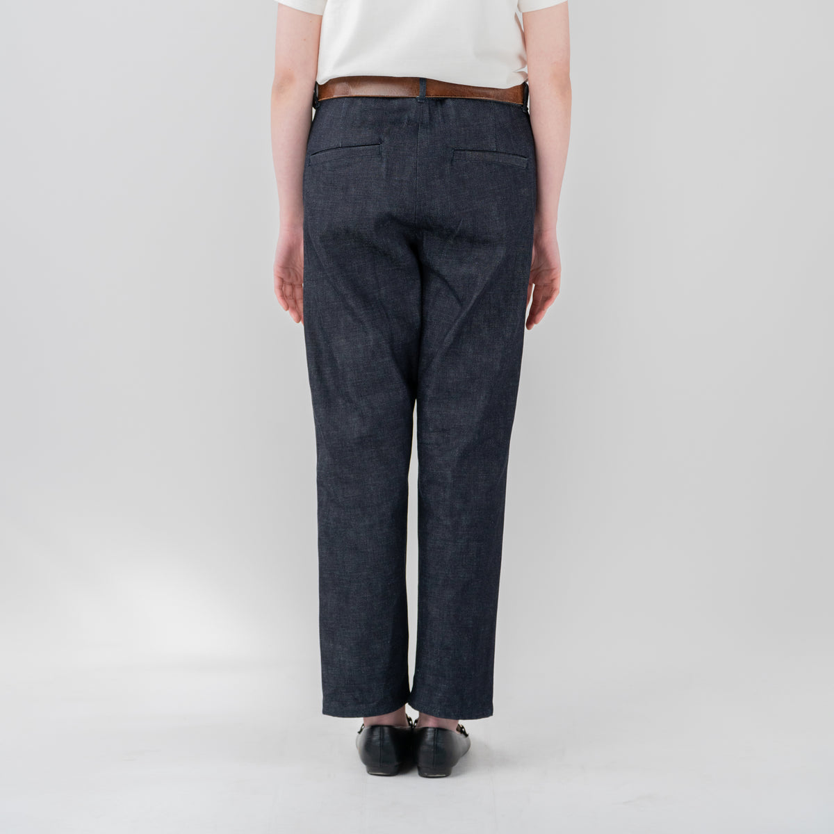 DENIM WIDE TAPERED PANTS