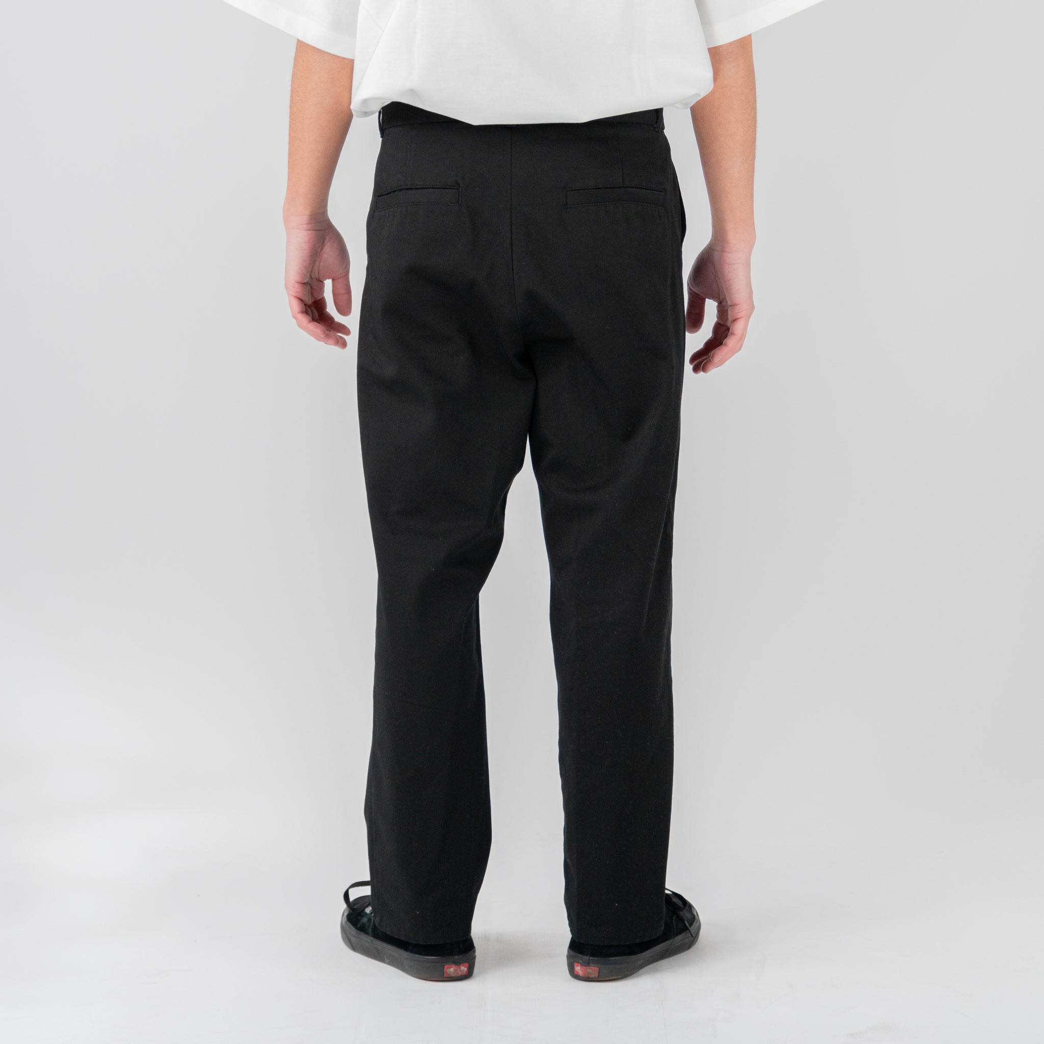 TWILL WIDE TAPERED PANTS